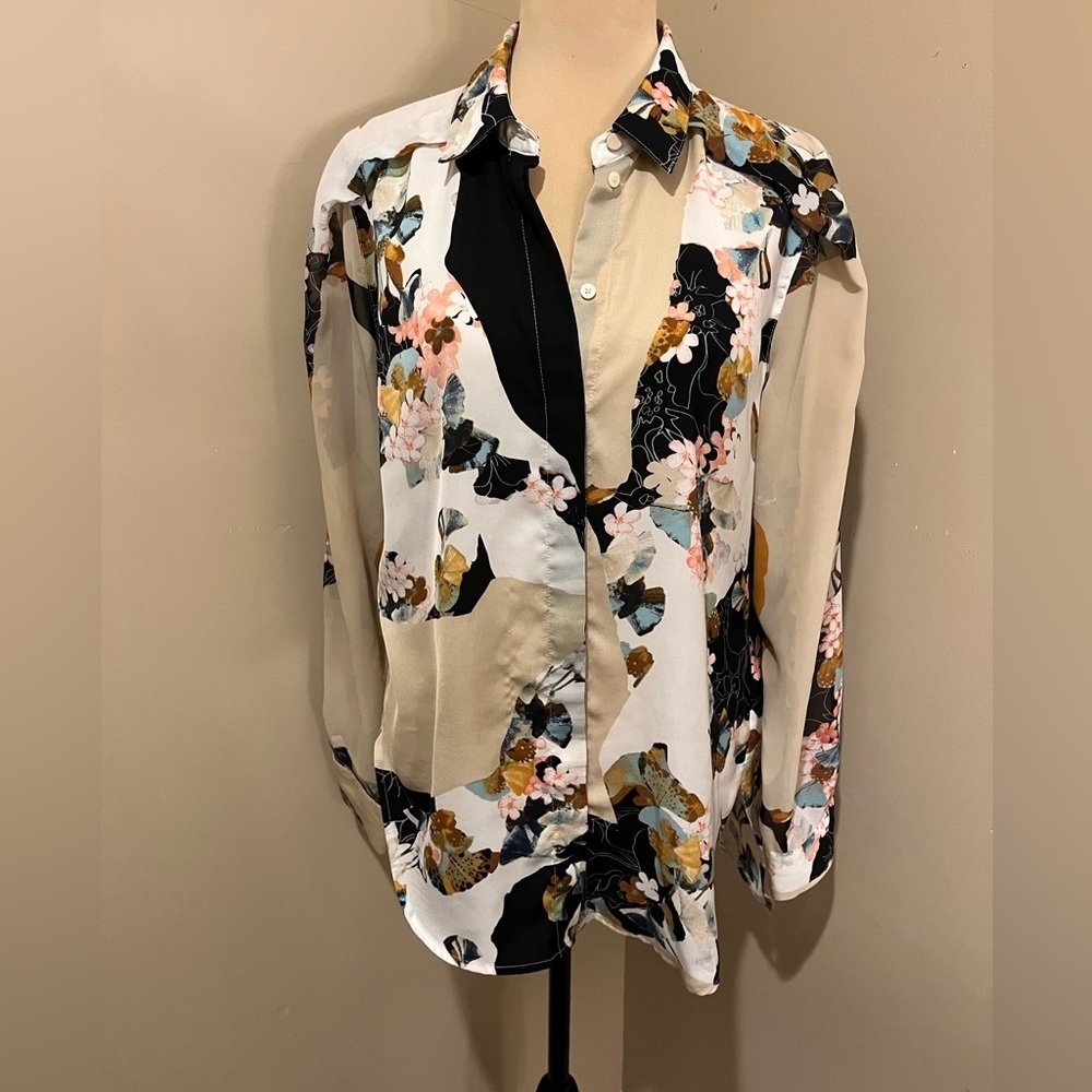 3.1 Phillip Lim Multicolor Abstract Blouse, medium